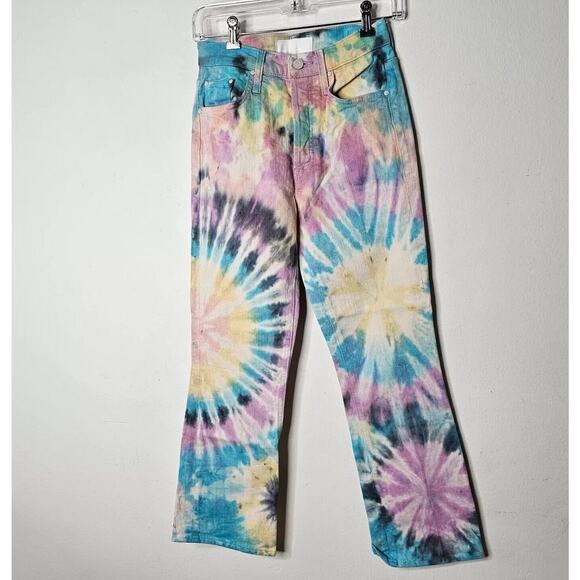 MOTHER The Tripper Swirling Secrets Pastel Tie-Dye Jeans Button Fly Front 25 - Picture 5 of 12